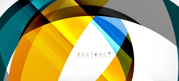 Fondo abstracto geométrico. Círculo creado con formas de color superpuestas. Ilustración vectorial para fondo de pantalla, Banner, Fondo, Página de aterrizaje — Vector de stock