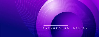 Gölgeli gradyan daireler. Vektör tekno soyut arka plan. Modern üstüste bindirme formları duvar kağıdı arkaplanı, tasarım şablonu