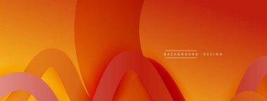 Gölge efektli dalga çizgisi olan soyut gradyan arkaplan. Geometrik bileşim. 3B gölge efektleri ve sıvı eğimleri