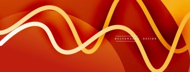 Gölge efektli dalga çizgisi olan soyut gradyan arkaplan. Geometrik bileşim. 3B gölge efektleri ve sıvı eğimleri