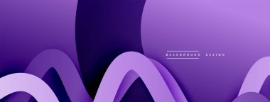 Gölge efektli dalga çizgisi olan soyut gradyan arkaplan. Geometrik bileşim. 3B gölge efektleri ve sıvı eğimleri