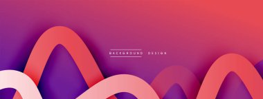 Gölge efektli dalga çizgisi olan soyut gradyan arkaplan. Geometrik bileşim. 3B gölge efektleri ve sıvı eğimleri