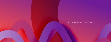 Gölge efektli dalga çizgisi olan soyut gradyan arkaplan. Geometrik bileşim. 3B gölge efektleri ve sıvı eğimleri