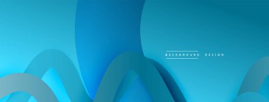 Gölge efektli dalga çizgisi olan soyut gradyan arkaplan. Geometrik bileşim. 3B gölge efektleri ve sıvı eğimleri