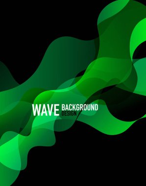 Dikey akışkan eğimli dalga soyut arkaplanı. Karanlıkta parlak renk dalgaları. Duvar Kağıdı, Sancak, Arkaplan, İniş Sayfası için Vektör İllüstrasyonu