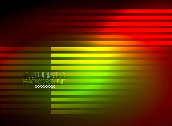 Bright neon color techno abstract background, shiny glowing neon lines in the dark background — Stock Vector