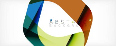 Asgari soyut arkaplan - beyaz üzerine gölge çizgileri ile örtüşen renk şekilleri. Duvar Kağıdı, Sancak, Arkaplan, İniş Sayfası için Vektör İllüstrasyonu