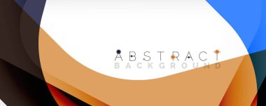 Asgari soyut arkaplan - beyaz üzerine gölge çizgileri ile örtüşen renk şekilleri. Duvar Kağıdı, Sancak, Arkaplan, İniş Sayfası için Vektör İllüstrasyonu