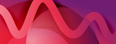 Gölge efektli dalga çizgisi olan soyut gradyan arkaplan. Geometrik bileşim. 3B gölge efektleri ve sıvı eğimleri