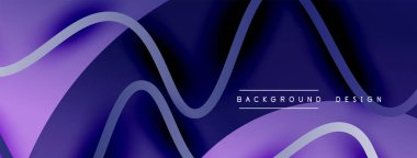 Gölge efektli dalga çizgisi olan soyut gradyan arkaplan. Geometrik bileşim. 3B gölge efektleri ve sıvı eğimleri