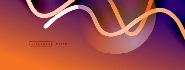 Gölge efektli dalga çizgisi olan soyut gradyan arkaplan. Geometrik bileşim. 3B gölge efektleri ve sıvı eğimleri