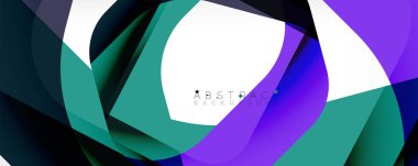 Asgari soyut arkaplan - beyaz üzerine gölge çizgileri ile örtüşen renk şekilleri. Duvar Kağıdı, Sancak, Arkaplan, İniş Sayfası için Vektör İllüstrasyonu