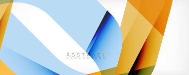 Geometrik soyut arkaplan - beyaz üzerine çok renkli soyut şekiller. Duvar Kağıdı, Sancak, Arkaplan, İniş Sayfası için Vektör İllüstrasyonu