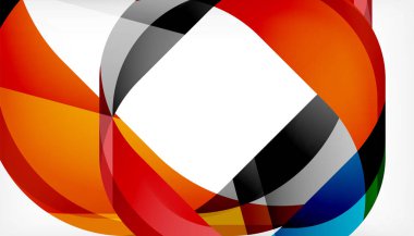 Üst üste binen dalgalarla soyut kare şekil, minimum geometrik arkaplan. Duvar Kağıdı, Sancak, Arkaplan, İniş Sayfası için Vektör İllüstrasyonu