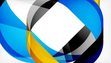 Üst üste binen dalgalarla soyut kare şekil, minimum geometrik arkaplan. Duvar Kağıdı, Sancak, Arkaplan, İniş Sayfası için Vektör İllüstrasyonu