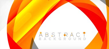 Geometrik soyut arkaplan. Üst üste binen renk şekilleriyle çember oluşturuldu. Duvar Kağıdı, Sancak, Arkaplan, İniş Sayfası için Vektör İllüstrasyonu