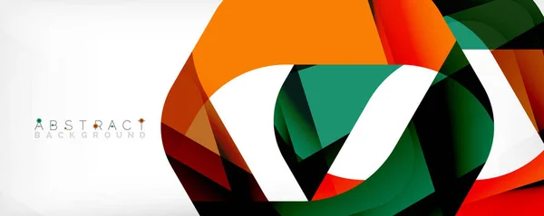Fundo abstrato geométrico - formas abstratas multicoloridas no branco. Ilustração vetorial para papel de parede, bandeira, fundo, página de desembarque —  Vetores de Stock