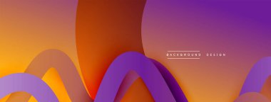 Gölge efektli dalga çizgisi olan soyut gradyan arkaplan. Geometrik bileşim. 3B gölge efektleri ve sıvı eğimleri