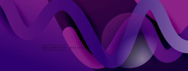 Gölge efektli dalga çizgisi olan soyut gradyan arkaplan. Geometrik bileşim. 3B gölge efektleri ve sıvı eğimleri