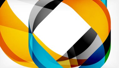 Üst üste binen dalgalarla soyut kare şekil, minimum geometrik arkaplan. Duvar Kağıdı, Sancak, Arkaplan, İniş Sayfası için Vektör İllüstrasyonu