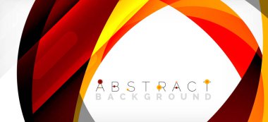 Geometrik soyut arkaplan. Üst üste binen renk şekilleriyle çember oluşturuldu. Duvar Kağıdı, Sancak, Arkaplan, İniş Sayfası için Vektör İllüstrasyonu