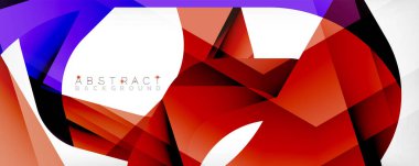 Geometrik soyut arkaplan - beyaz üzerine çok renkli soyut şekiller. Duvar Kağıdı, Sancak, Arkaplan, İniş Sayfası için Vektör İllüstrasyonu