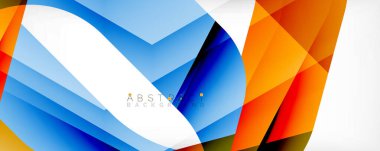 Geometrik soyut arkaplan - beyaz üzerine çok renkli soyut şekiller. Duvar Kağıdı, Sancak, Arkaplan, İniş Sayfası için Vektör İllüstrasyonu