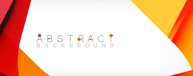 Asgari soyut arkaplan - beyaz üzerine gölge çizgileri ile örtüşen renk şekilleri. Duvar Kağıdı, Sancak, Arkaplan, İniş Sayfası için Vektör İllüstrasyonu