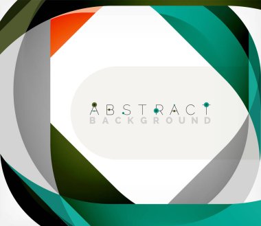 Üst üste binen dalgalarla soyut kare şekil, minimum geometrik arkaplan. Duvar Kağıdı, Sancak, Arkaplan, İniş Sayfası için Vektör İllüstrasyonu