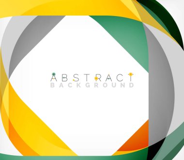 Üst üste binen dalgalarla soyut kare şekil, minimum geometrik arkaplan. Duvar Kağıdı, Sancak, Arkaplan, İniş Sayfası için Vektör İllüstrasyonu