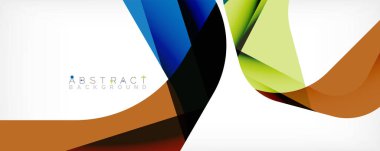 Asgari soyut arkaplan - beyaz üzerine gölge çizgileri ile örtüşen renk şekilleri. Duvar Kağıdı, Sancak, Arkaplan, İniş Sayfası için Vektör İllüstrasyonu