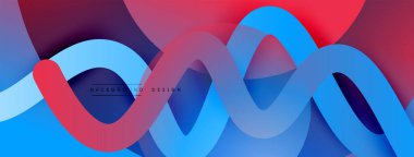 Gölge efektli dalga çizgisi olan soyut gradyan arkaplan. Geometrik bileşim. 3B gölge efektleri ve sıvı eğimleri