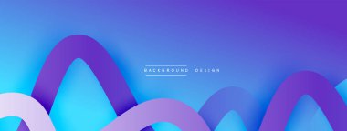 Gölge efektli dalga çizgisi olan soyut gradyan arkaplan. Geometrik bileşim. 3B gölge efektleri ve sıvı eğimleri