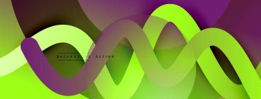 Gölge efektli dalga çizgisi olan soyut gradyan arkaplan. Geometrik bileşim. 3B gölge efektleri ve sıvı eğimleri