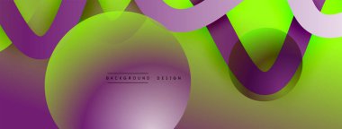 Gölge efektli dalga çizgisi olan soyut gradyan arkaplan. Geometrik bileşim. 3B gölge efektleri ve sıvı eğimleri