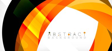 Geometrik soyut arkaplan. Üst üste binen renk şekilleriyle çember oluşturuldu. Duvar Kağıdı, Sancak, Arkaplan, İniş Sayfası için Vektör İllüstrasyonu