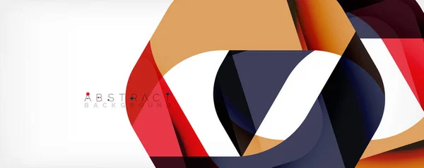 Fondo abstracto geométrico - formas abstractas multicolores en blanco. Ilustración vectorial para fondo de pantalla, Banner, Fondo, Página de aterrizaje — Archivo Imágenes Vectoriales