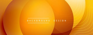 Gölgeli gradyan daireler. Vektör tekno soyut arka plan. Modern üstüste bindirme formları duvar kağıdı arkaplanı, tasarım şablonu