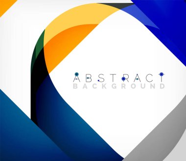 Üst üste binen dalgalarla soyut kare şekil, minimum geometrik arkaplan. Duvar Kağıdı, Sancak, Arkaplan, İniş Sayfası için Vektör İllüstrasyonu