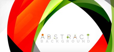 Geometrik soyut arkaplan. Üst üste binen renk şekilleriyle çember oluşturuldu. Duvar Kağıdı, Sancak, Arkaplan, İniş Sayfası için Vektör İllüstrasyonu