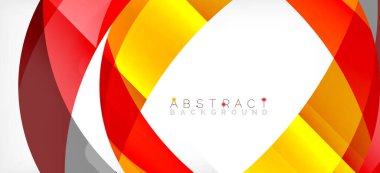 Geometrik soyut arkaplan. Üst üste binen renk şekilleriyle çember oluşturuldu. Duvar Kağıdı, Sancak, Arkaplan, İniş Sayfası için Vektör İllüstrasyonu