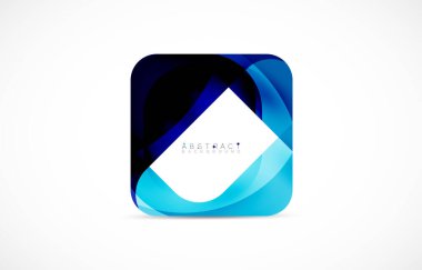 Minimum arkaplan. Dalgalı şekillerle oluşturulmuş yuvarlak köşeli soyut kare şekiller. Duvar Kağıdı, Sancak, Arkaplan, İniş Sayfası için Vektör İllüstrasyonu