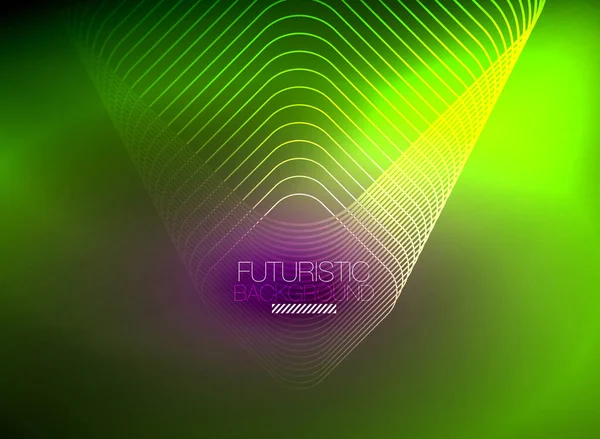 Neon Farbe quadratische Formlinien abstrakten Hintergrund. Glänzende magische Energie und Bewegungskonzept, Vektor abstrakten Hintergrund Tapete — Stockvektor