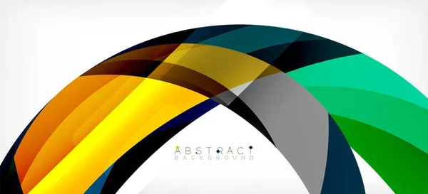 Fondo abstracto geométrico. Círculo creado con formas de color superpuestas. Ilustración vectorial para fondo de pantalla, Banner, Fondo, Página de aterrizaje — Vector de stock