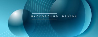 Gölgeli gradyan daireler. Vektör tekno soyut arka plan. Modern üstüste bindirme formları duvar kağıdı arkaplanı, tasarım şablonu