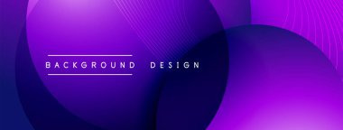 Gölgeli gradyan daireler. Vektör tekno soyut arka plan. Modern üstüste bindirme formları duvar kağıdı arkaplanı, tasarım şablonu