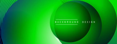 Gölgeli gradyan daireler. Vektör tekno soyut arka plan. Modern üstüste bindirme formları duvar kağıdı arkaplanı, tasarım şablonu