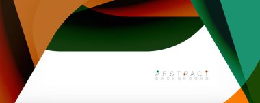 Geometrik soyut arkaplan - beyaz üzerine çok renkli soyut şekiller. Duvar Kağıdı, Sancak, Arkaplan, İniş Sayfası için Vektör İllüstrasyonu