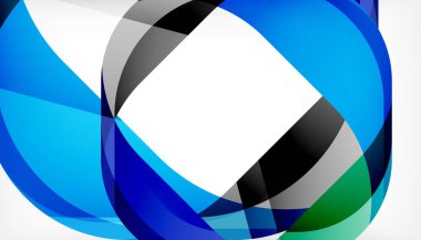 Üst üste binen dalgalarla soyut kare şekil, minimum geometrik arkaplan. Duvar Kağıdı, Sancak, Arkaplan, İniş Sayfası için Vektör İllüstrasyonu