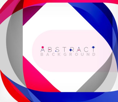 Üst üste binen dalgalarla soyut kare şekil, minimum geometrik arkaplan. Duvar Kağıdı, Sancak, Arkaplan, İniş Sayfası için Vektör İllüstrasyonu